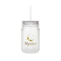 Nyxios Moon Mason Jar Tumbler — Frosted Glass Mason Jar with Lid & Straw