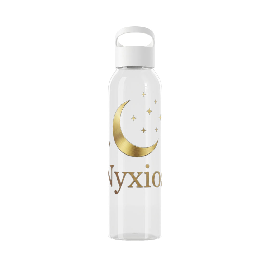 Celestial Moon Water Bottle — Gold Crescent Night Sky Design