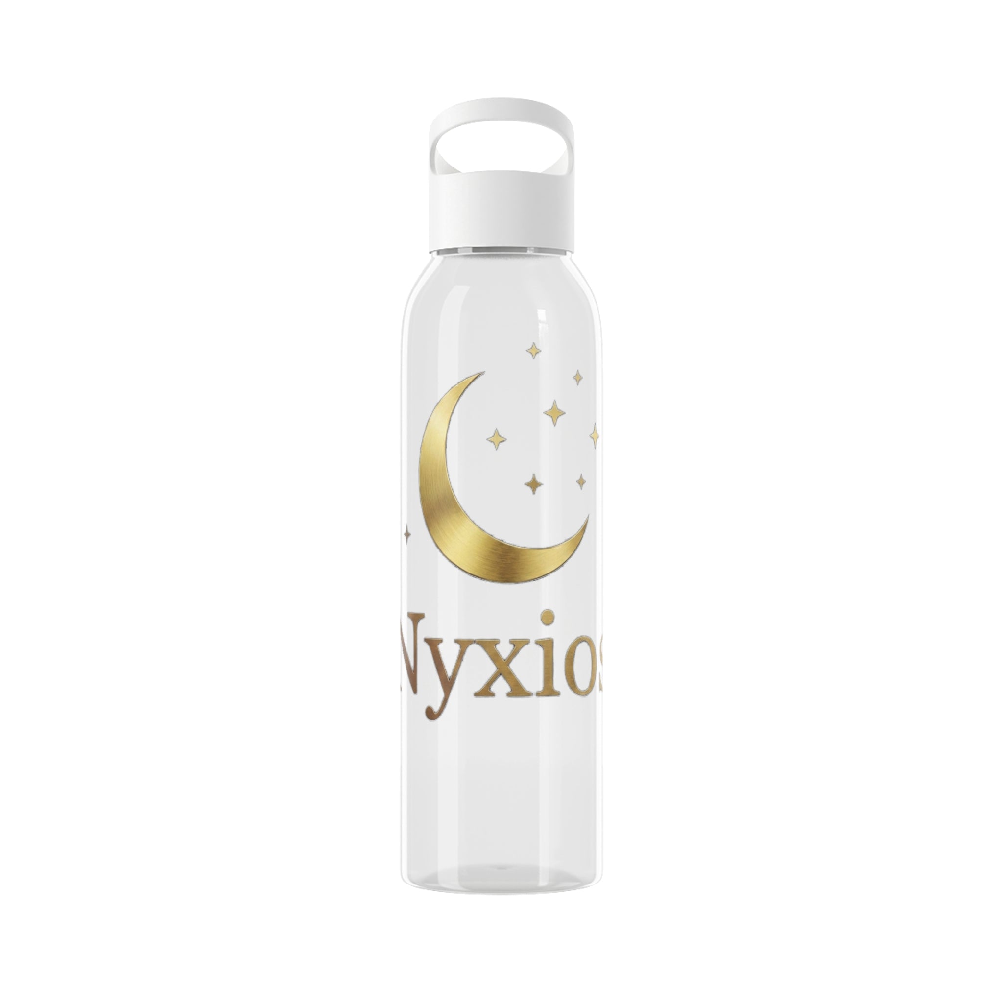 Celestial Moon Water Bottle — Gold Crescent Night Sky Design