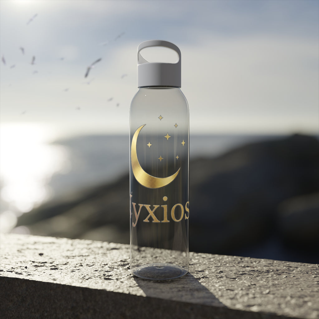 Celestial Moon Water Bottle — Gold Crescent Night Sky Design