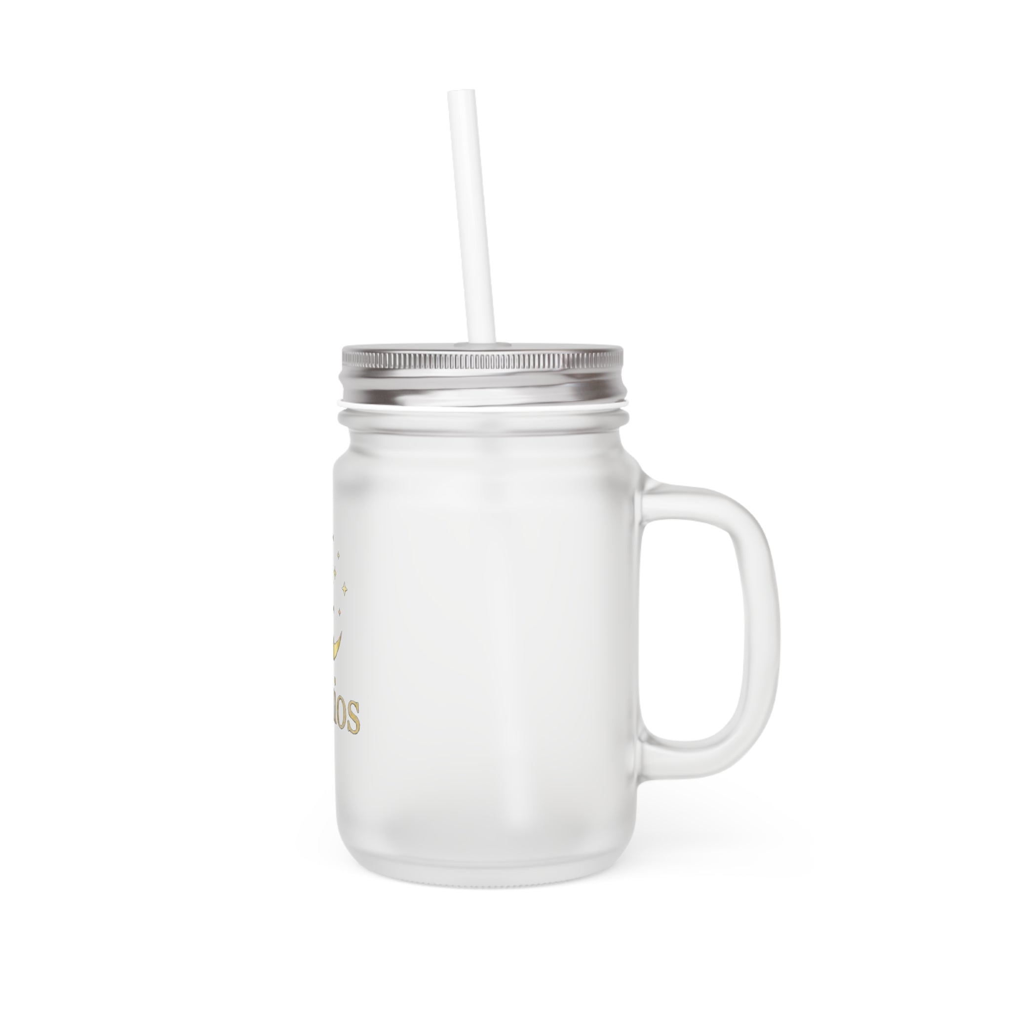 Nyxios Moon Mason Jar Tumbler — Frosted Glass Mason Jar with Lid & Straw