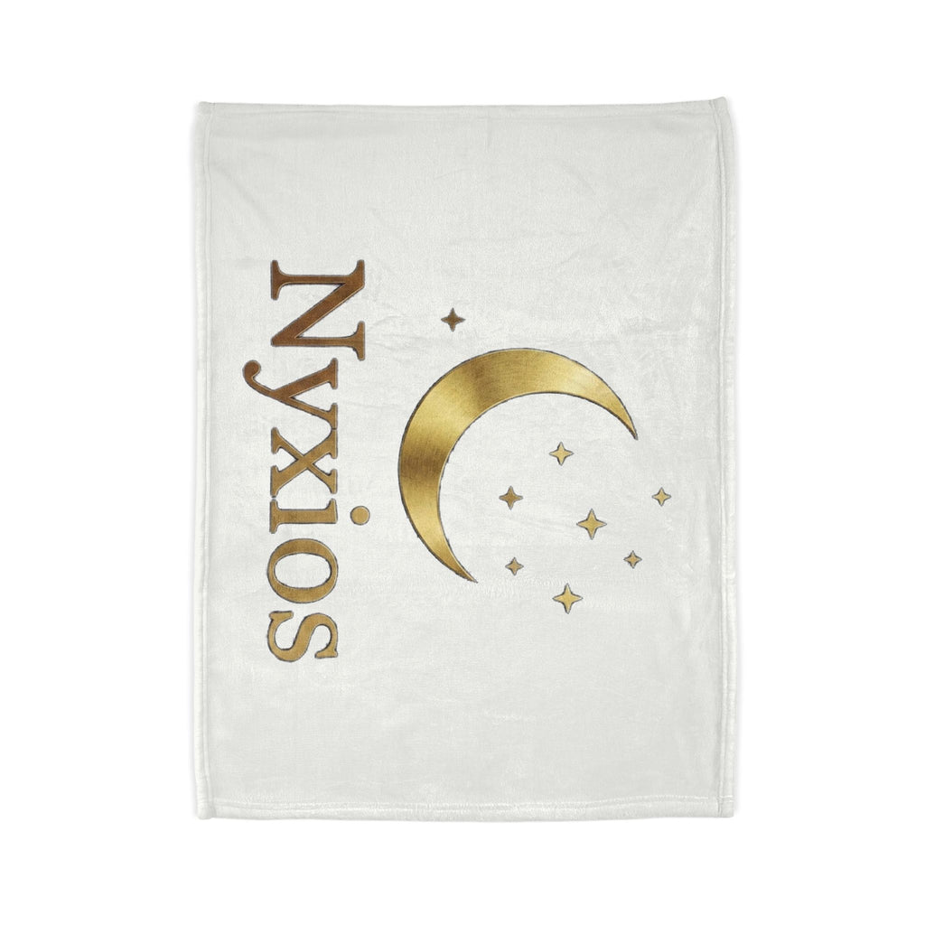 Nyxios Moonlight Blanket — Soft Polyester Throw with Gold Crescent & Stars