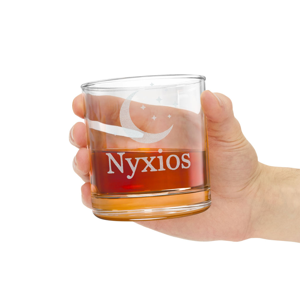 Engraved Moon & Stars Whiskey Glass — 10.5 oz Personalized Rocks Glass